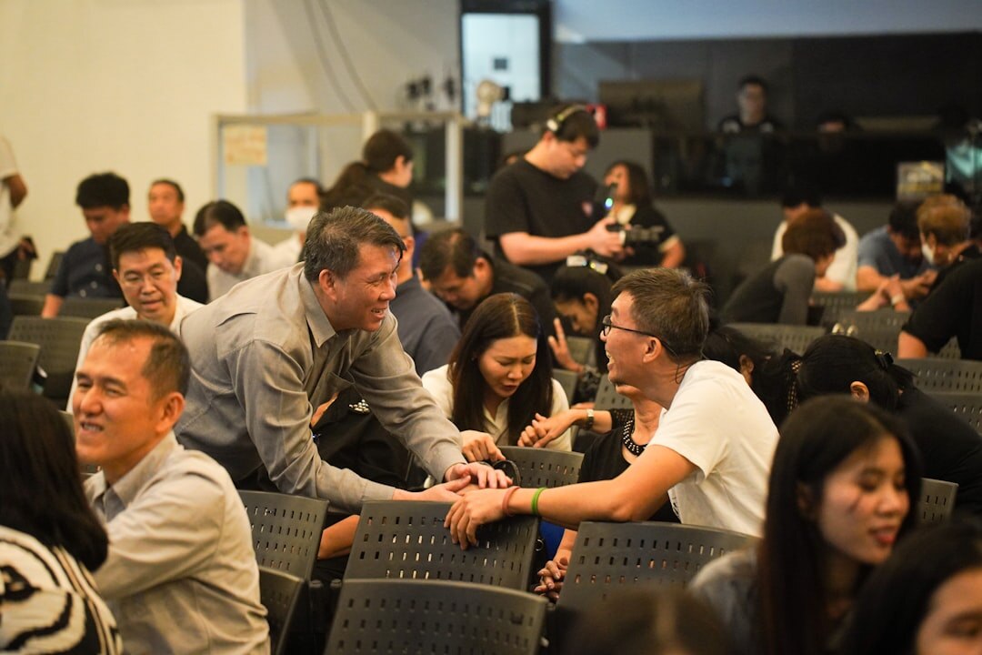 person networking at event