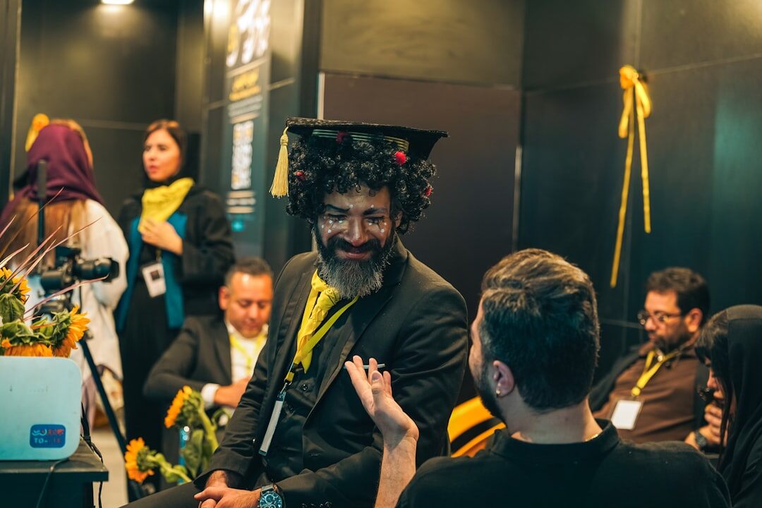confident person networking at event