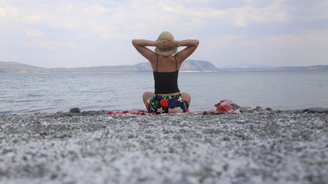 person meditating in nature