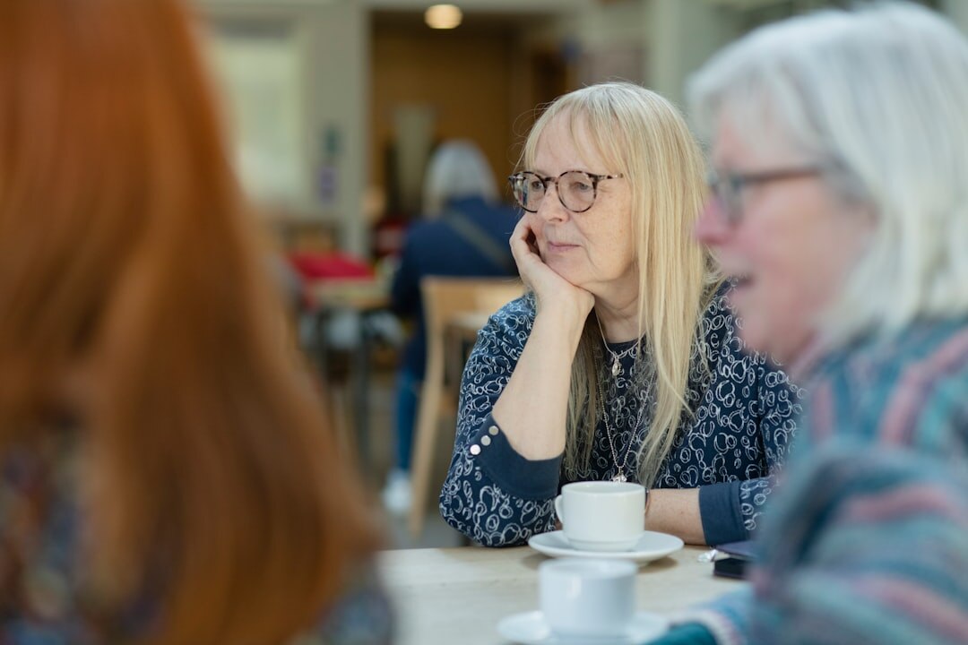 woman listening attentively in conversation